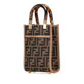 フェンディ ズッカ ショルダーバッグ ハンドバッグ 2WAY 8BS051 ブラウン キャンバス レザー レディース FENDI 【中古】